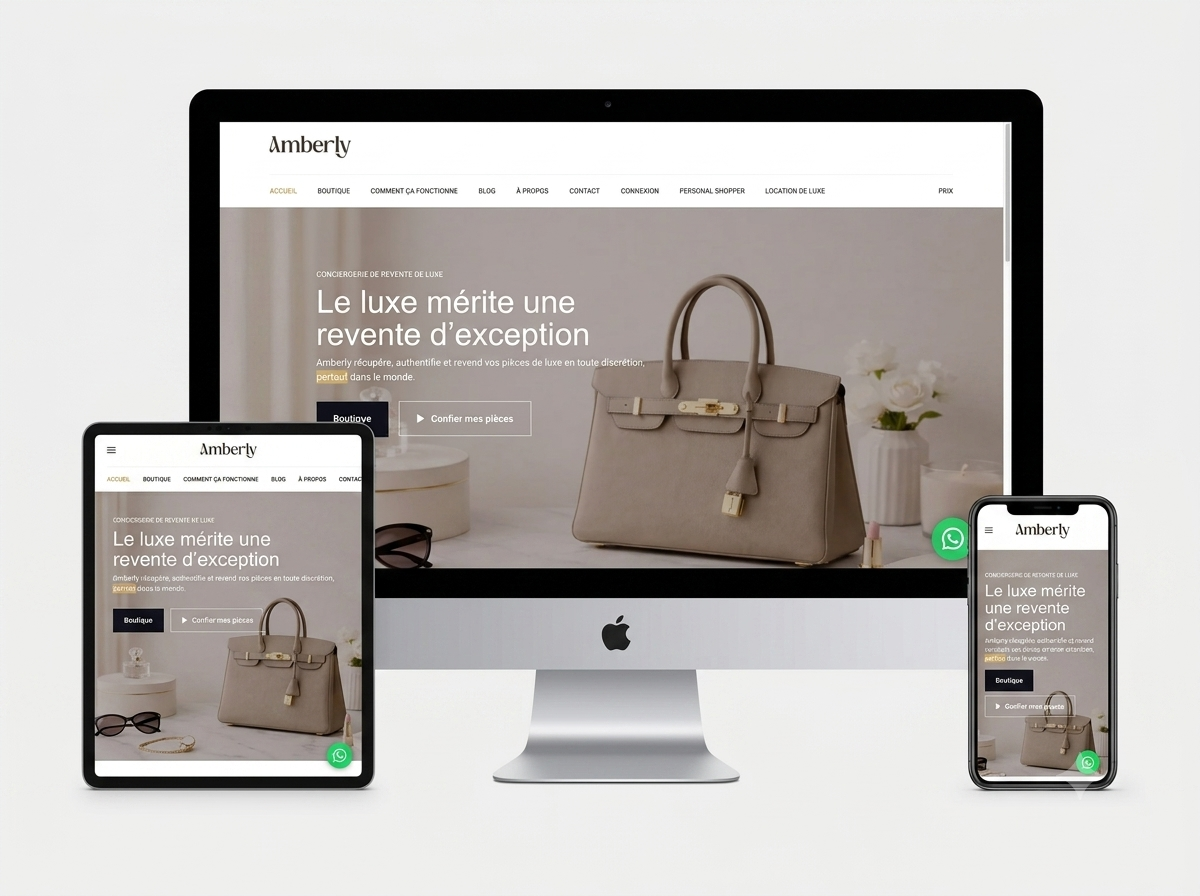 Amberly – Luxury Consignment & Authentication Marketplace | WordPress Development